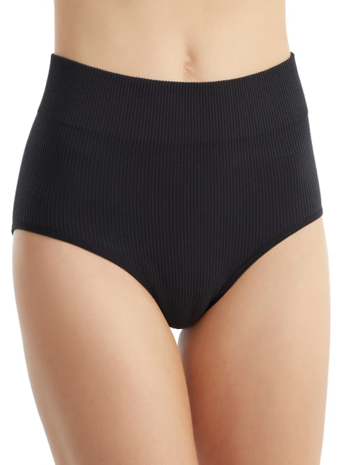 Shop Bare The Ribbed Seamless High-waist Brief In Black