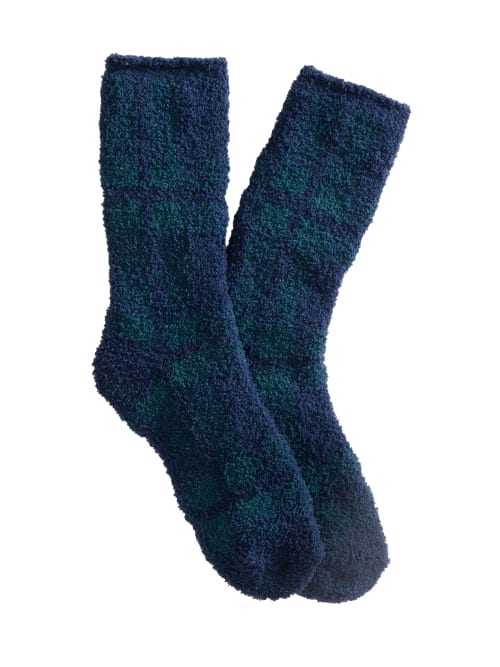 Bare The Cozy Socks In Black Watch Plaid