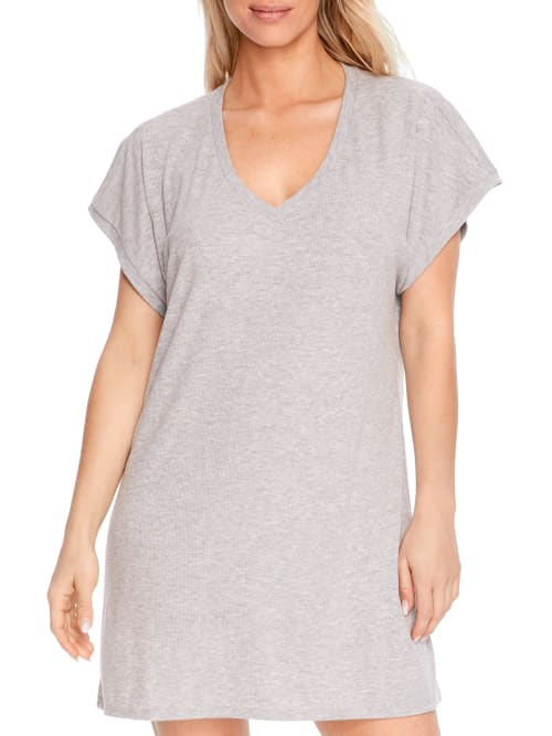 Bare Necessities Relax, Recharge, Recycled Knit Sleep Dress In Heather Grey