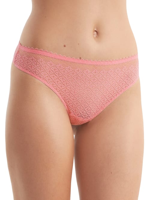 Shop Bare The Flirty Lace Thong In Wild Rose