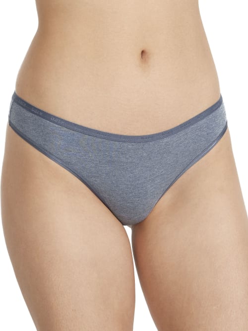 Bare The Easy Everyday Cotton Thong In Blue Heather