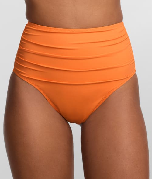Shop Bare The Slimming High Leg Bikini Bottom In Tangerine