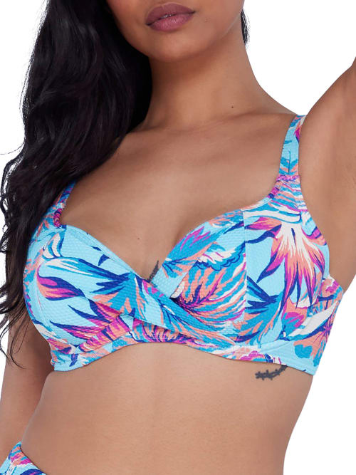 Birdsong Wrap Bikini Top In Tropical Tranquility