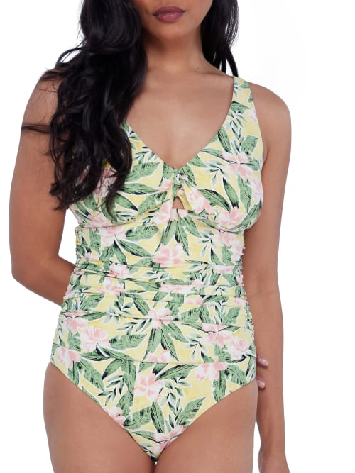 Birdsong Tie Front Underwire One-piece In Paradise Blooms