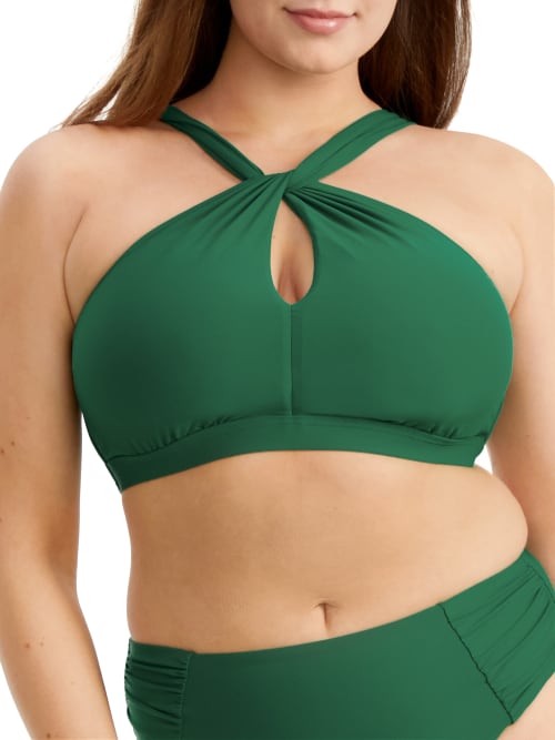 Birdsong High-neck Bikini Top In Emerald