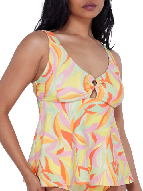 Birdsong Ring-front Underwire Tankini Top In Colorful Aloha