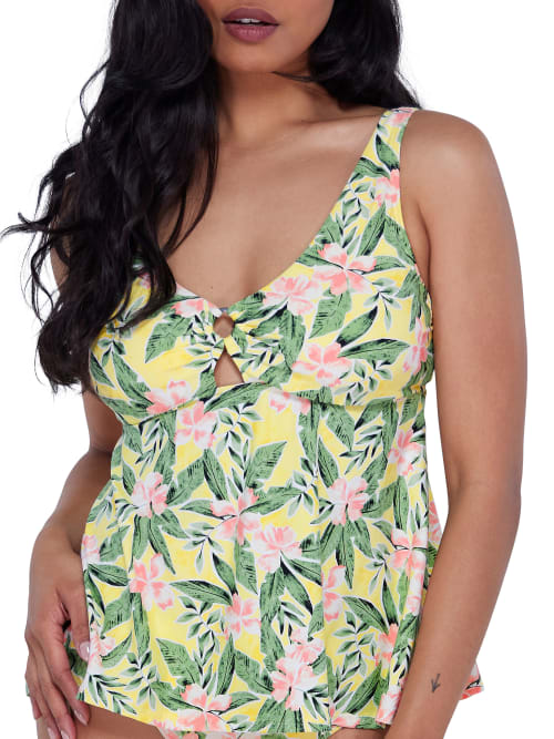 Birdsong Ring-front Underwire Tankini Top In Paradise Blooms