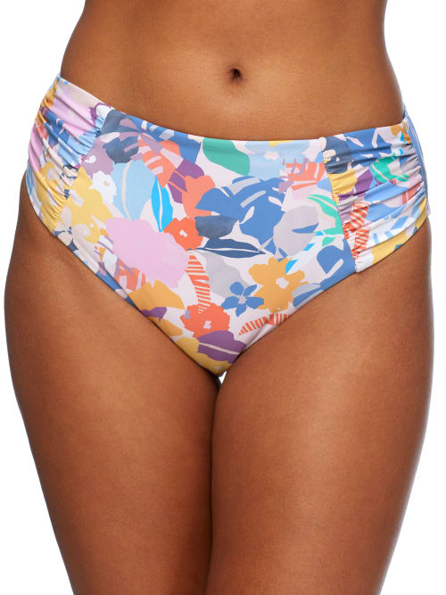 Miami Vice Ruched High-Waist Bikini Bottom - 1104820 - Swimwear Birdsong is a contemporary lifestyle brand featuri sku 1104820
