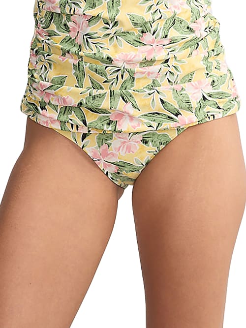 Birdsong High-waist Fold-over Bikini Bottom In Paradise Blossoms