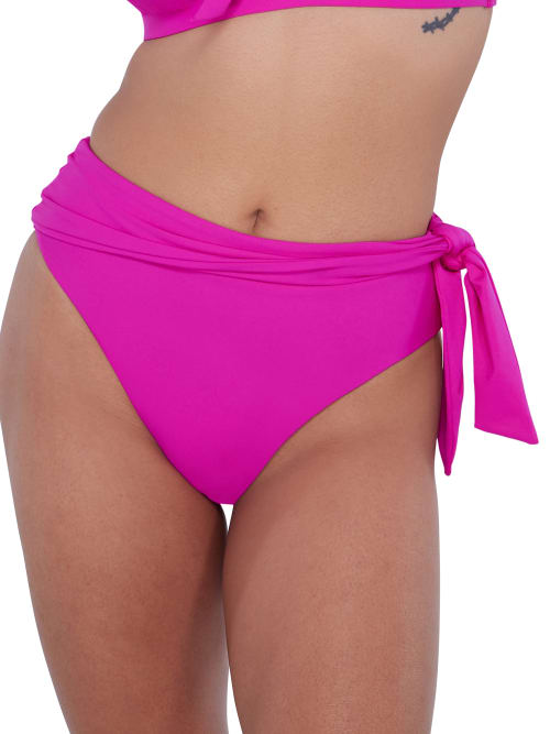 Birdsong Sash Fold-over Bikini Bottom In Berry