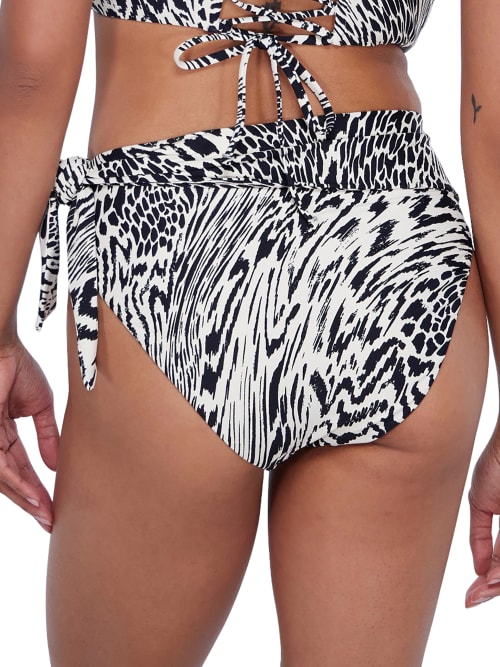 Birdsong Sash Fold-over Bikini Bottom In Leopard Luxe