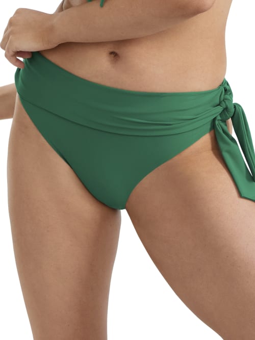 Birdsong Sash Fold-over Bikini Bottom In Emerald