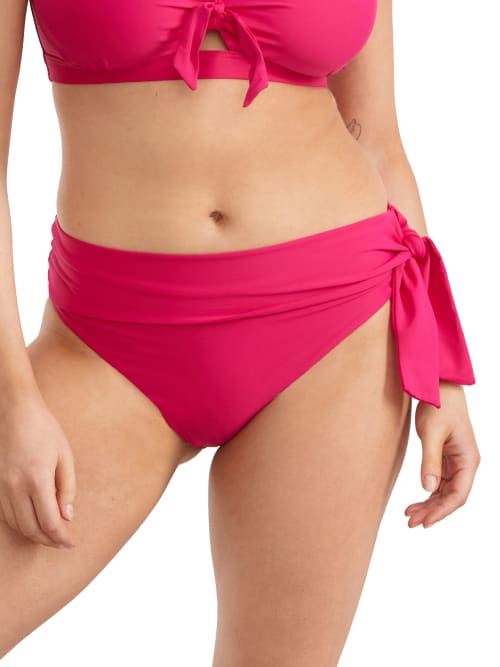 Birdsong Sash Fold-over Bikini Bottom In Hibiscus