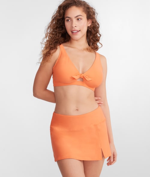 Birdsong High-waist Skirted Bikini Bottom In Apricot Crush