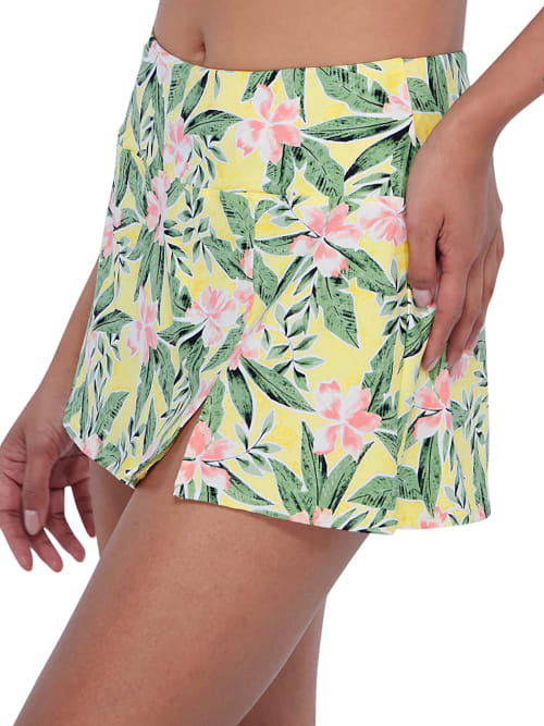 Birdsong High-waist Skirted Bikini Bottom In Paradise Blossoms