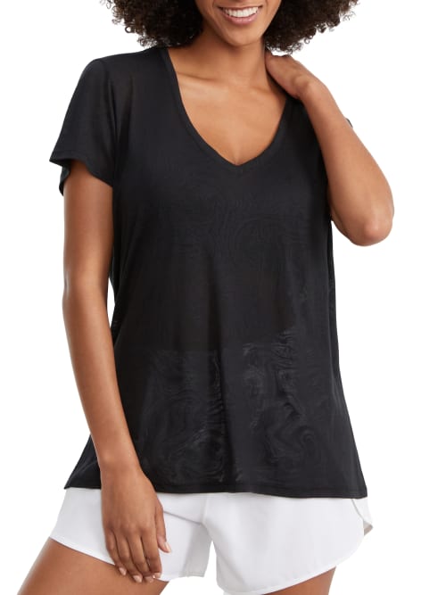 Shop Body Up Activewear Everywhere Burnout T-shirt In Black