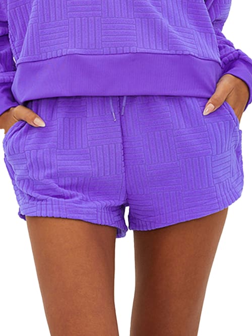 Shop Beach Riot Kiara Cover-up Shorts In Ultra Violet