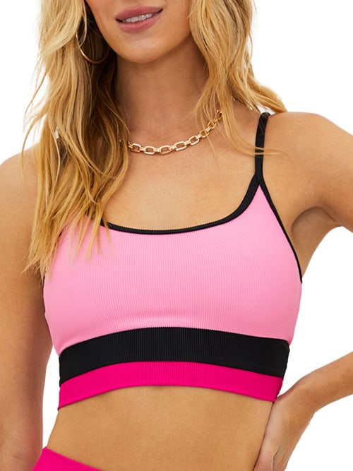Shop Beach Riot Eva Longline Bikini Top In Amour Colorblock