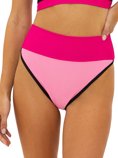 Shop Beach Riot Emma High-waist Bikini Bottom In Amour Colorblock