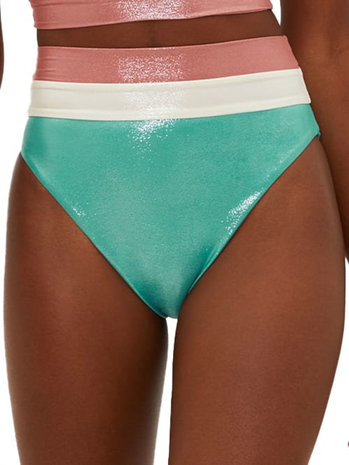 Shop Beach Riot Heidi High-waist Bikini Bottom In Crystal Sea Sparkle