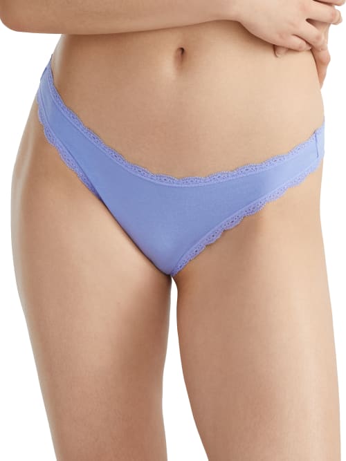 B.tempt'd By Wacoal Inspired Eyelet Thong In Pale Iris