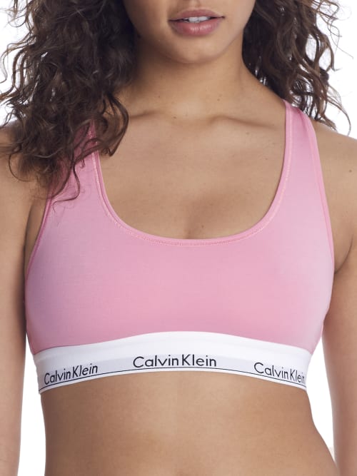Calvin Klein Modern Cotton Racerback Bralette In Rosey Dream