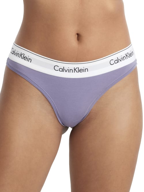 Calvin Klein Modern Cotton Thong In Splash Of Grape