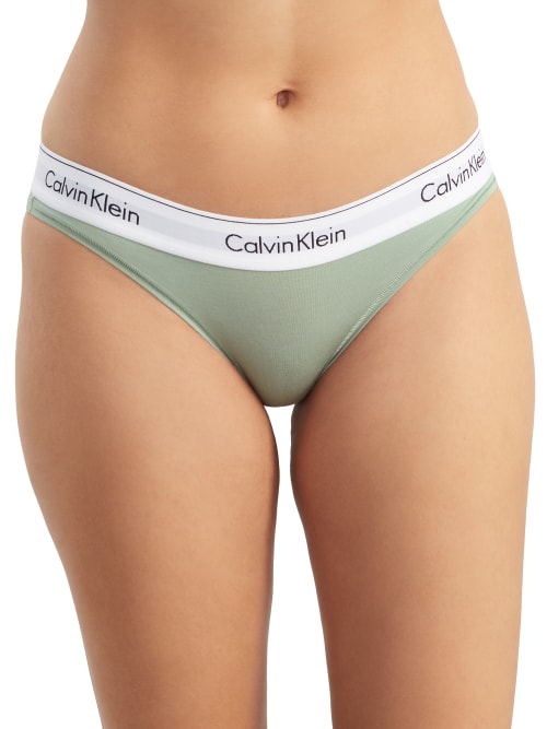 Calvin Klein Modern Cotton Bikini In Sage Meadow