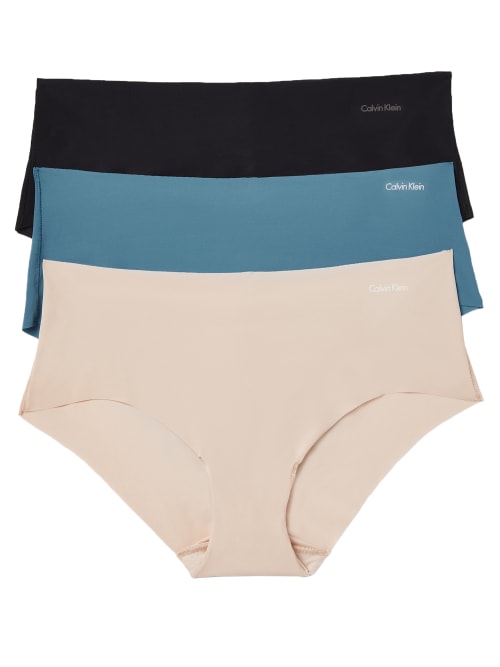 Calvin Klein Invisibles Hipster 3-pack In Black,teal,beech