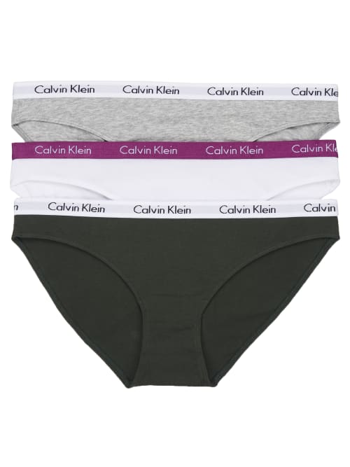 Calvin Klein Carousel Bikini 3-pack In White,duffle,grey