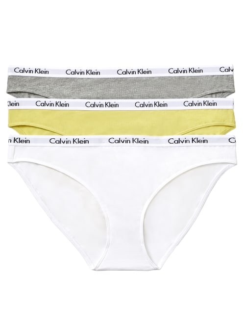 Calvin Klein Carousel Bikini 3-pack In Lime,white,grey