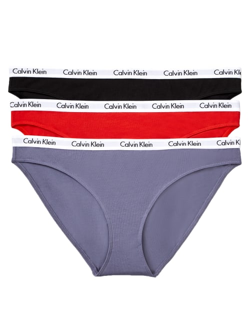Calvin Klein Carousel Bikini 3-pack In Red,lilac,black