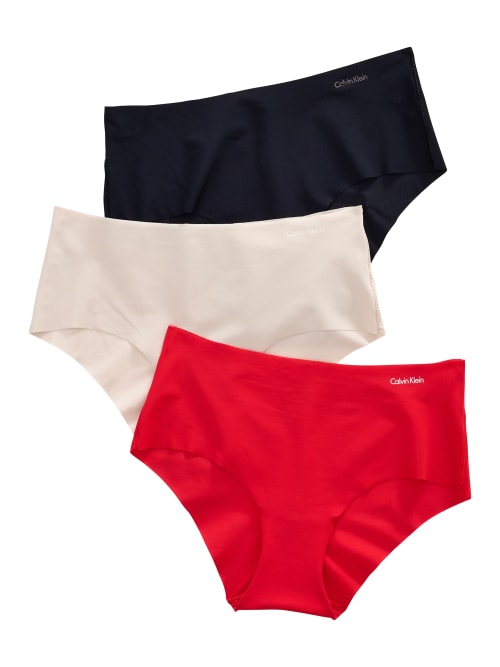 Calvin Klein Invisibles Hipster Briefs In Rouge,peyote,black