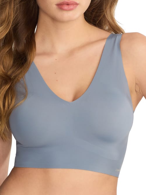 Shop Calvin Klein Invisibles Smoothing Longline Bralette In Flint Stone