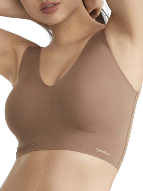 Calvin Klein Invisibles Smoothing Longline Bralette In Mauve Brown