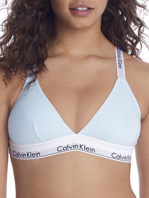 Calvin Klein Women's Modern Cotton Unlined Triangle Crossback Bralette 