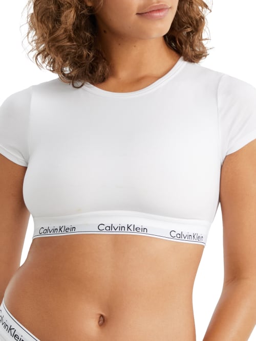Calvin Klein T Shirt Bralette in Grey