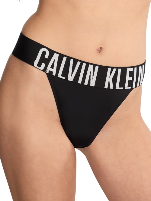 Shop Calvin Klein Intense Power Micro Hi-cut Thong In Black