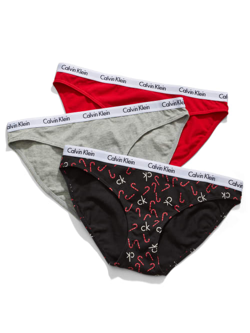 Calvin Klein Carousel Bikini 3-pack In Obsess,grey,play