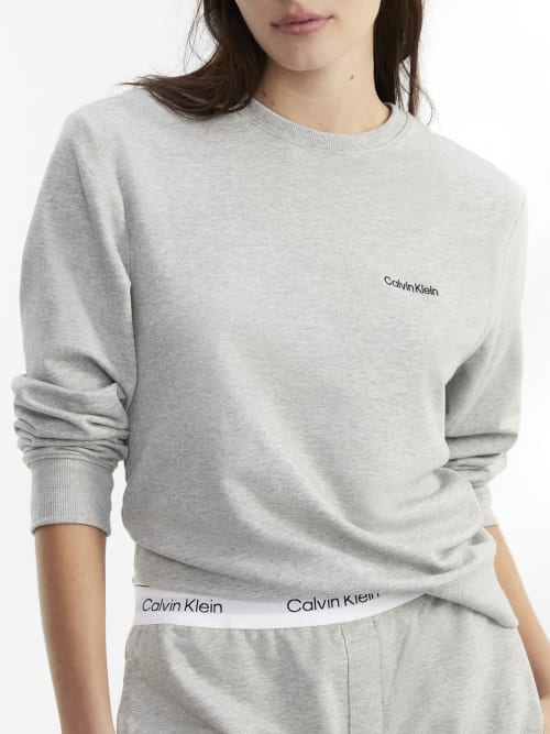 Calvin Klein Modern Cotton Knit Sweatshirt In Ashford Grey