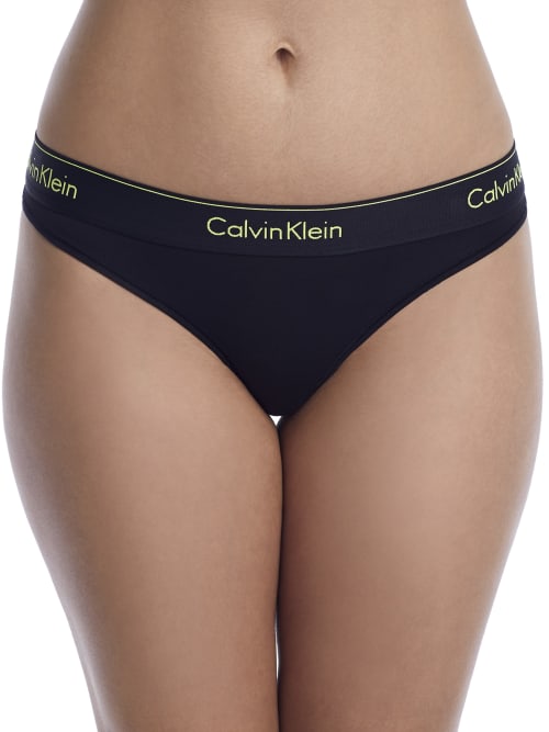 Calvin Klein Modern Cotton Thong In Black,green