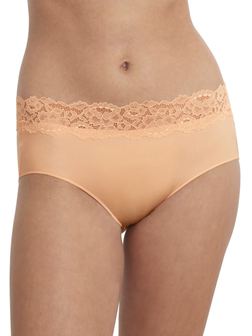 Shop Camio Mio Shine Hipster With Lace In Peach Parfait