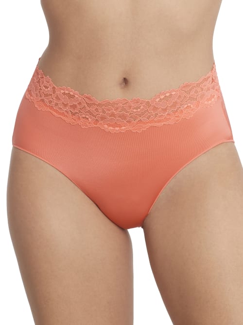 Shop Camio Mio Shine Brief With Lace In Shell Pink