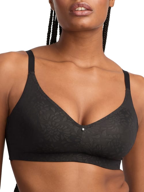 Shop Chantelle Comfort Chic Back Smoothing Wire-free Bra In Black