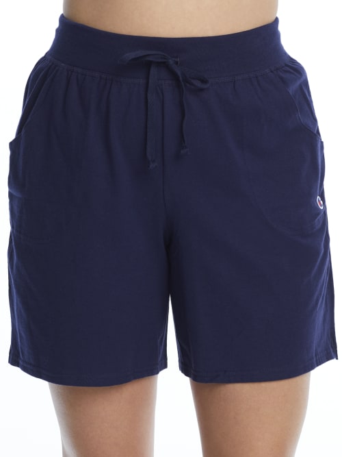 Champion Plus Size Jersey Knit Shorts In Athletic Navy