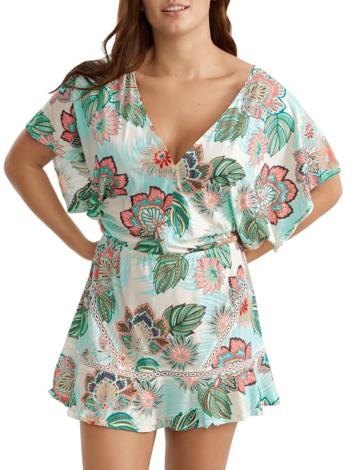 Shop Coco Reef Tropical Lotus Adorn Cover-up In Ivory