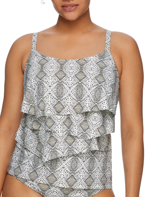 Diamond Head Aura Ruffle Underwire Tankini Top