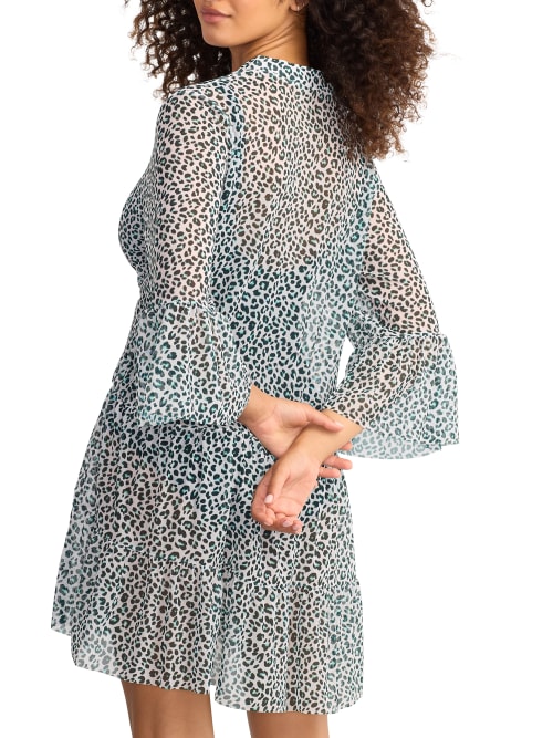 Coco Reef Summer Cheetah Enchant Cover-up Dress In Jasper Green