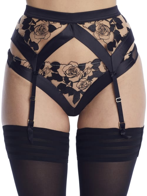 Shop Dita Von Teese Rosabelle Garter Belt In Black Floral