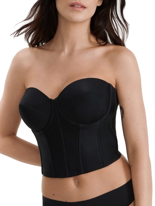 Dominique Brie Strapless Backless Bustier In Black